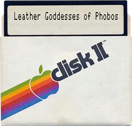 Artwork on the Disc for Leather Goddesses of Phobos on the Apple II.