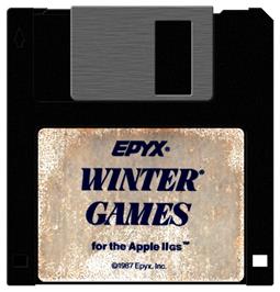 Artwork on the Disc for Winter Games on the Apple II.