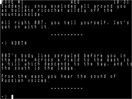 In game image of 007: A View to a Kill on the Apple II.