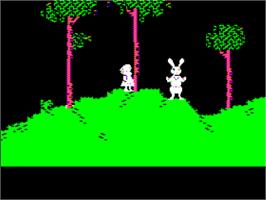 In game image of Alice In Wonderland on the Apple II.