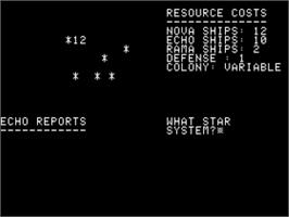 In game image of Andromeda Conquest on the Apple II.