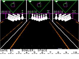 In game image of Apple Bowl on the Apple II.