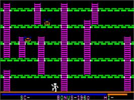 In game image of Apple Panic on the Apple II.