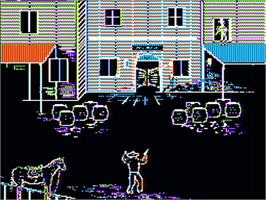 In game image of Both Barrels on the Apple II.