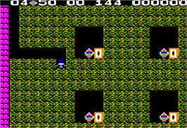 In game image of Boulder Dash on the Apple II.