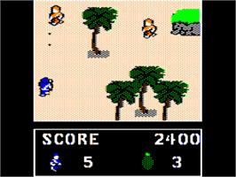 In game image of Commando on the Apple II.