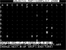 In game image of Conflict 2500 on the Apple II.