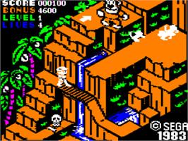 In game image of Congo Bongo on the Apple II.