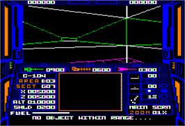 In game image of Echelon on the Apple II.