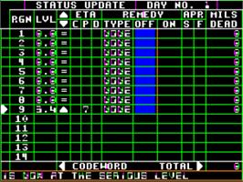 In game image of Epidemic on the Apple II.