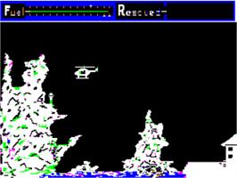In game image of Helicopter Rescue on the Apple II.