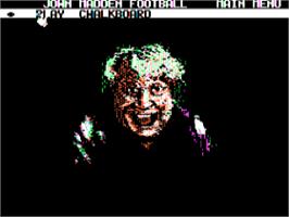 In game image of John Madden Football on the Apple II.