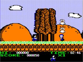 In game image of Kid Niki - Radical Ninja on the Apple II.