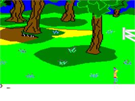In game image of King's Quest 2 - Romancing The Throne on the Apple II.