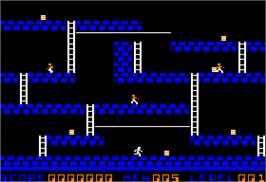 In game image of Lode Runner on the Apple II.