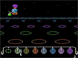 In game image of Master of the Lamps on the Apple II.