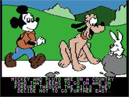 In game image of Mickey's Space Adventure on the Apple II.