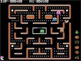 In game image of Ms. Pac-man on the Apple II.