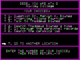 In game image of Mystery Master - Felony! on the Apple II.