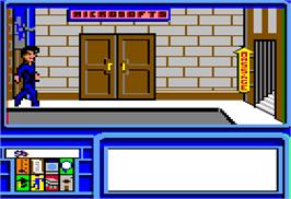 In game image of Neuromancer on the Apple II.