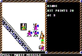 In game image of Pool of Radiance on the Apple II.