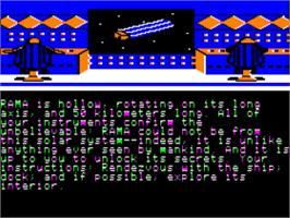 In game image of Rendezvous With Rama on the Apple II.