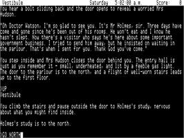 In game image of Sherlock: The Riddle of the Crown Jewels on the Apple II.