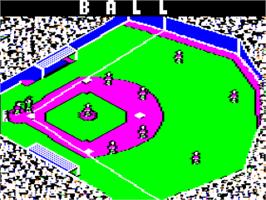 In game image of Star League Baseball on the Apple II.