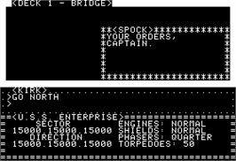 In game image of Star Trek The Kobayashi Alternative on the Apple II.