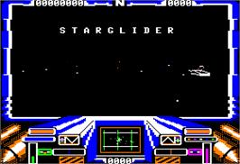 In game image of Starglider on the Apple II.