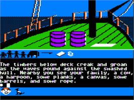 In game image of Swiss Family Robinson on the Apple II.