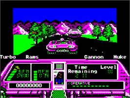In game image of Techno Cop on the Apple II.