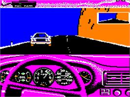 In game image of Test Drive on the Apple II.