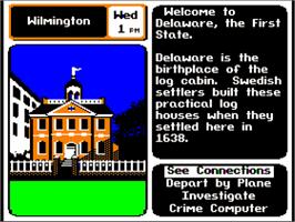 In game image of Where in the U.S.A. Is Carmen Sandiego? on the Apple II.