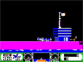 In game image of Wings Of Fury on the Apple II.