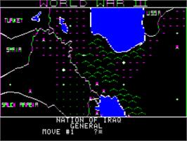 In game image of World War 3 on the Apple II.