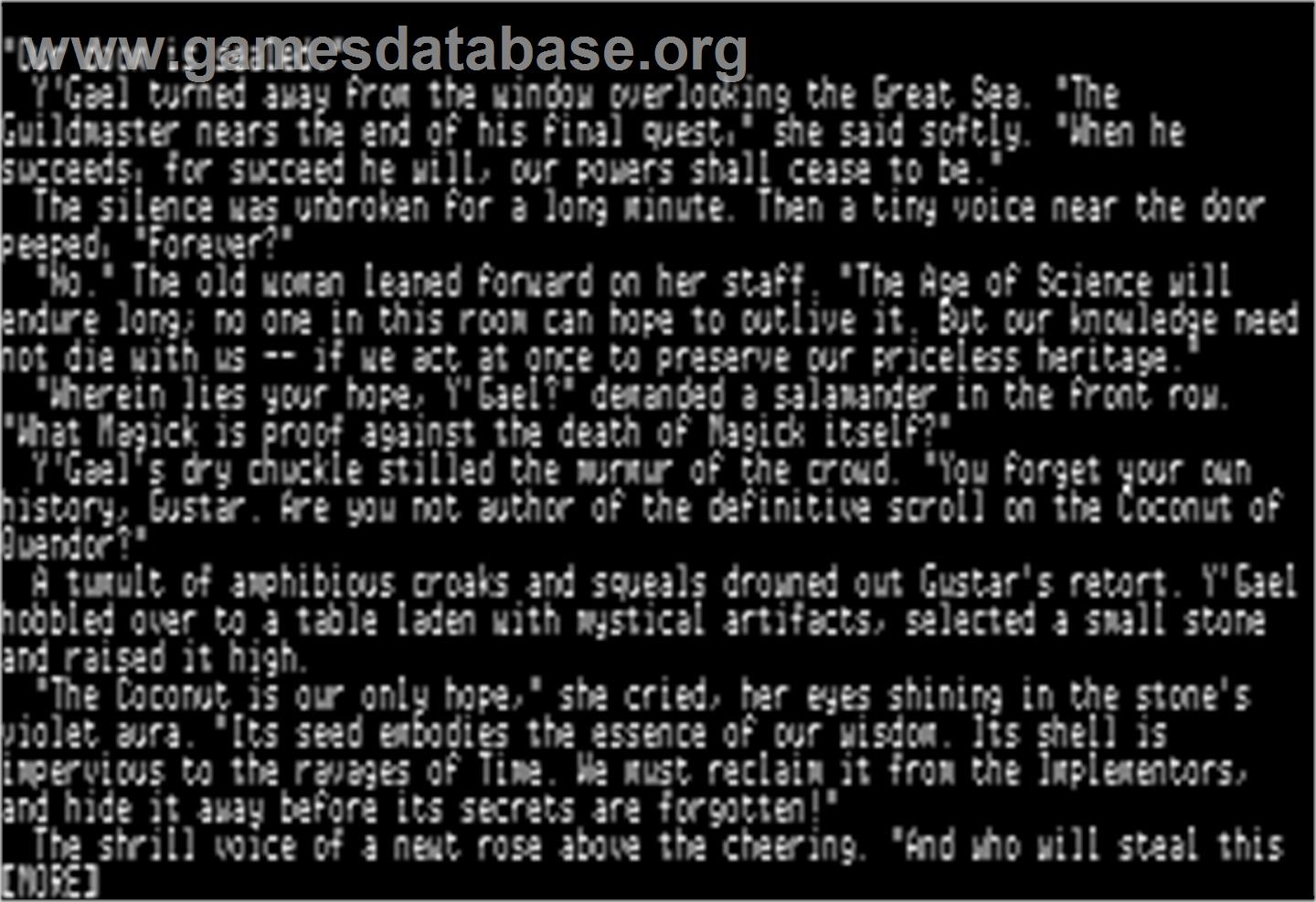 Beyond Zork: The Coconut of Quendor - Apple II - Artwork - In Game