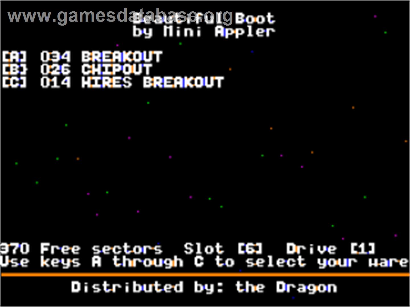 Breakout - Apple II - Artwork - In Game