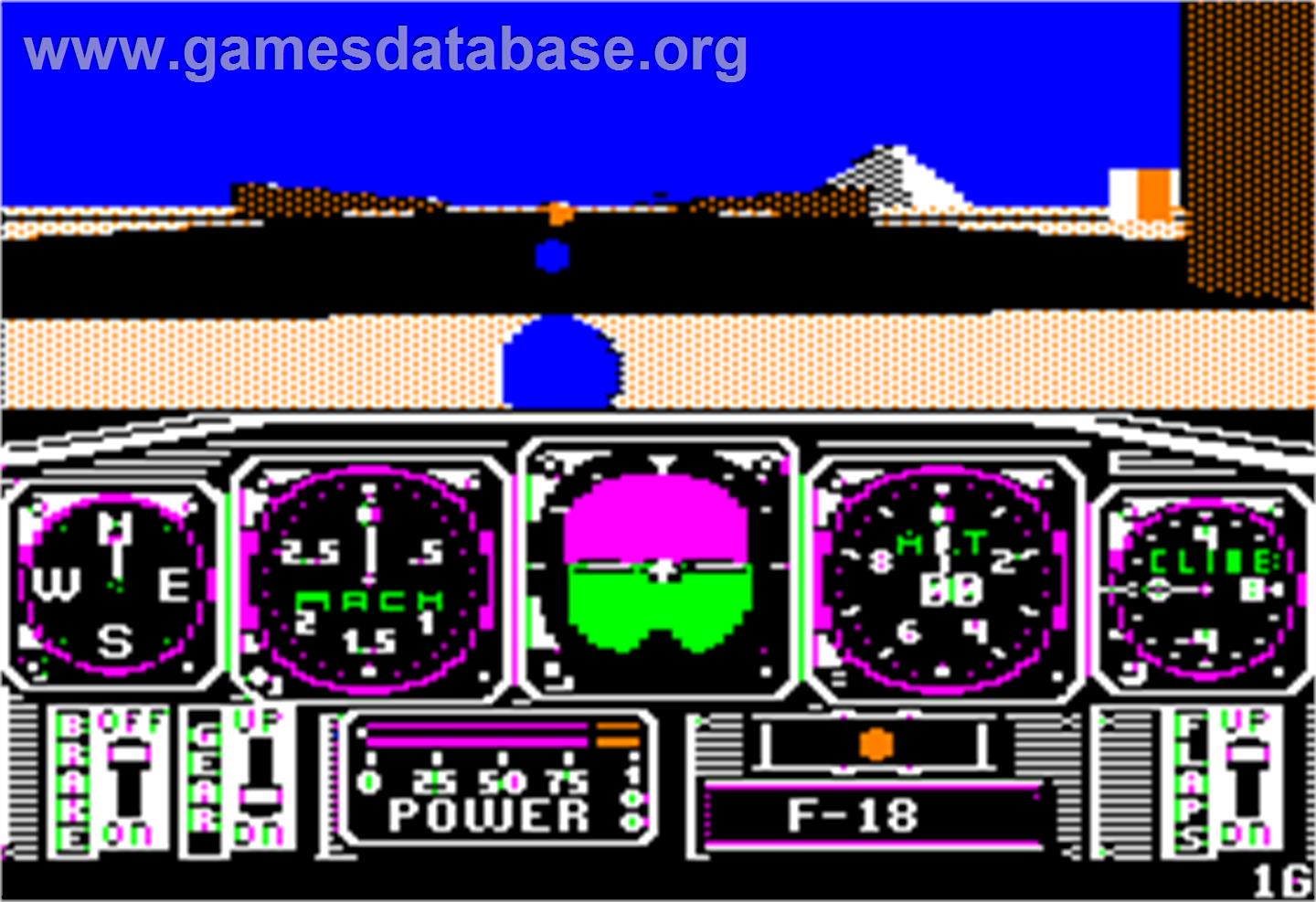 Chuck Yeager's Advanced Flight Trainer - Apple II - Artwork - In Game