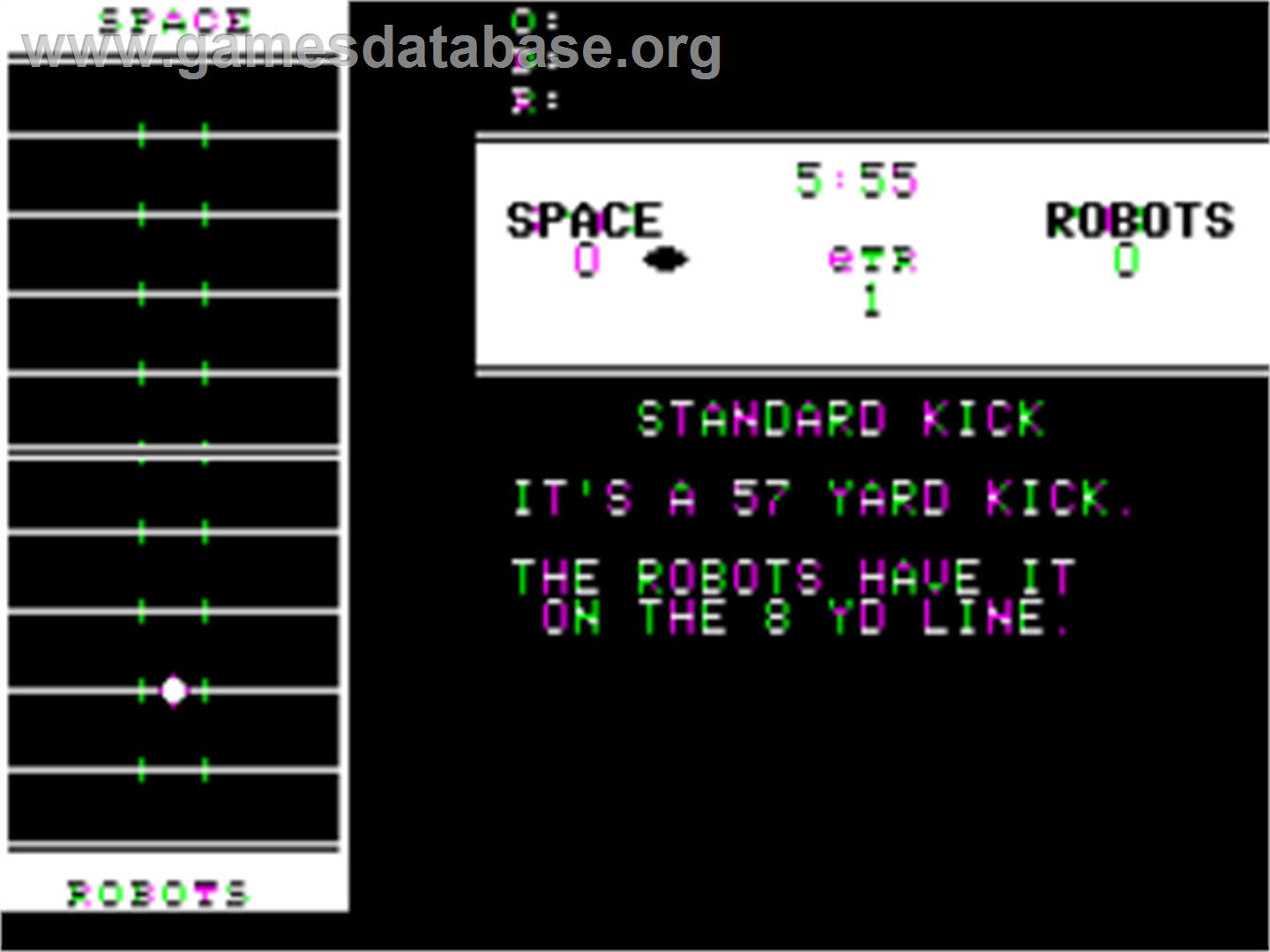 Computer Quarterback - Apple II - Artwork - In Game