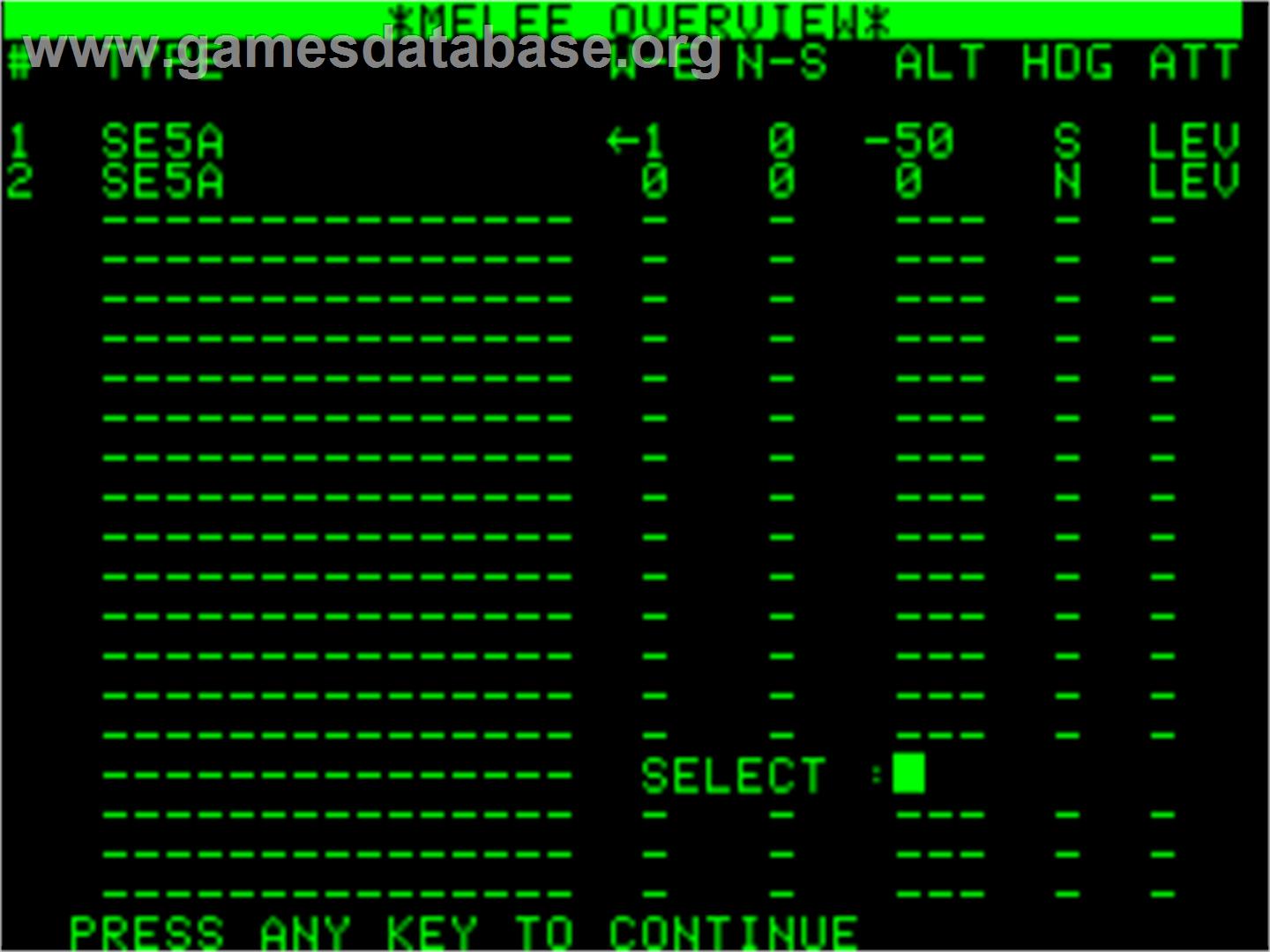 Eagles - Apple II - Artwork - In Game