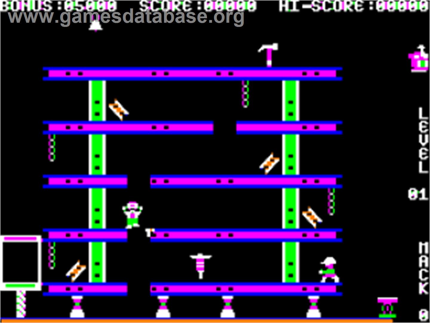 Hard Hat Mack - Apple II - Artwork - In Game