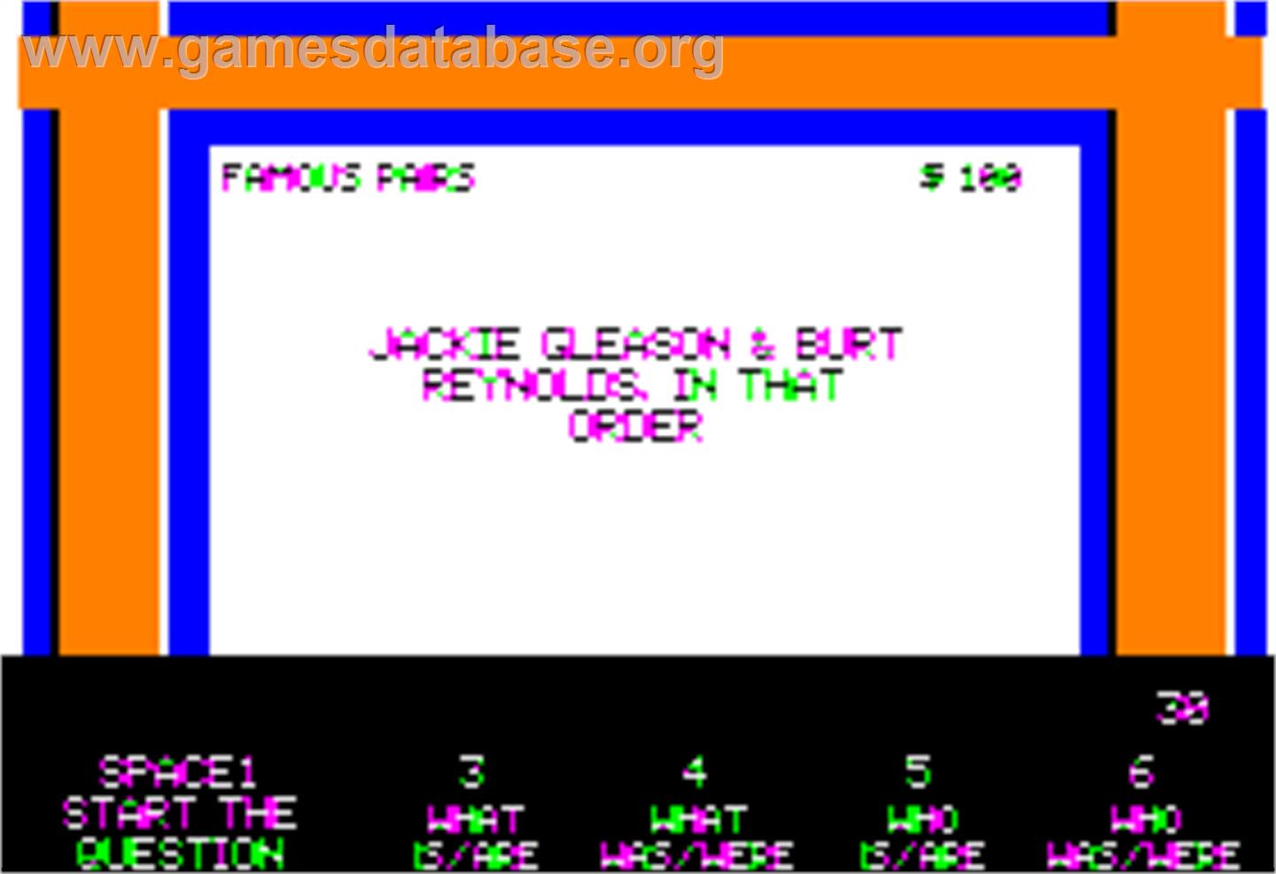 Jeopardy - Apple II - Artwork - In Game