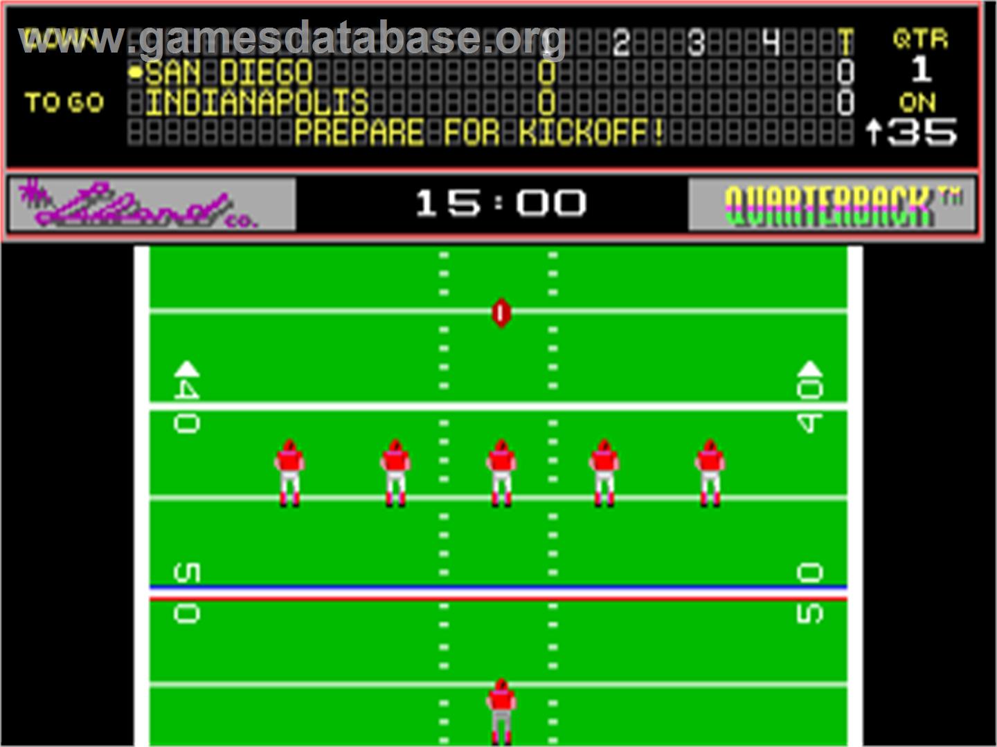 John Elway's Quarterback - Apple II - Artwork - In Game