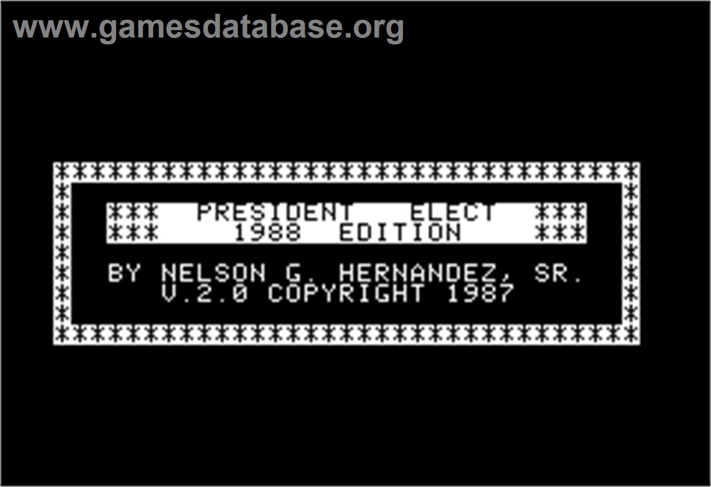 President Elect: 1988 Edition - Apple II - Artwork - In Game