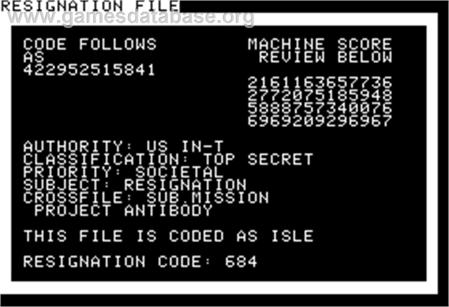 Prisoner - Apple II - Artwork - In Game