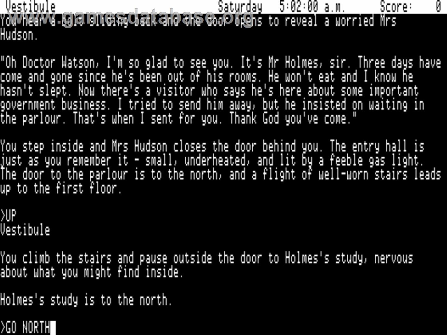 Sherlock: The Riddle of the Crown Jewels - Apple II - Artwork - In Game