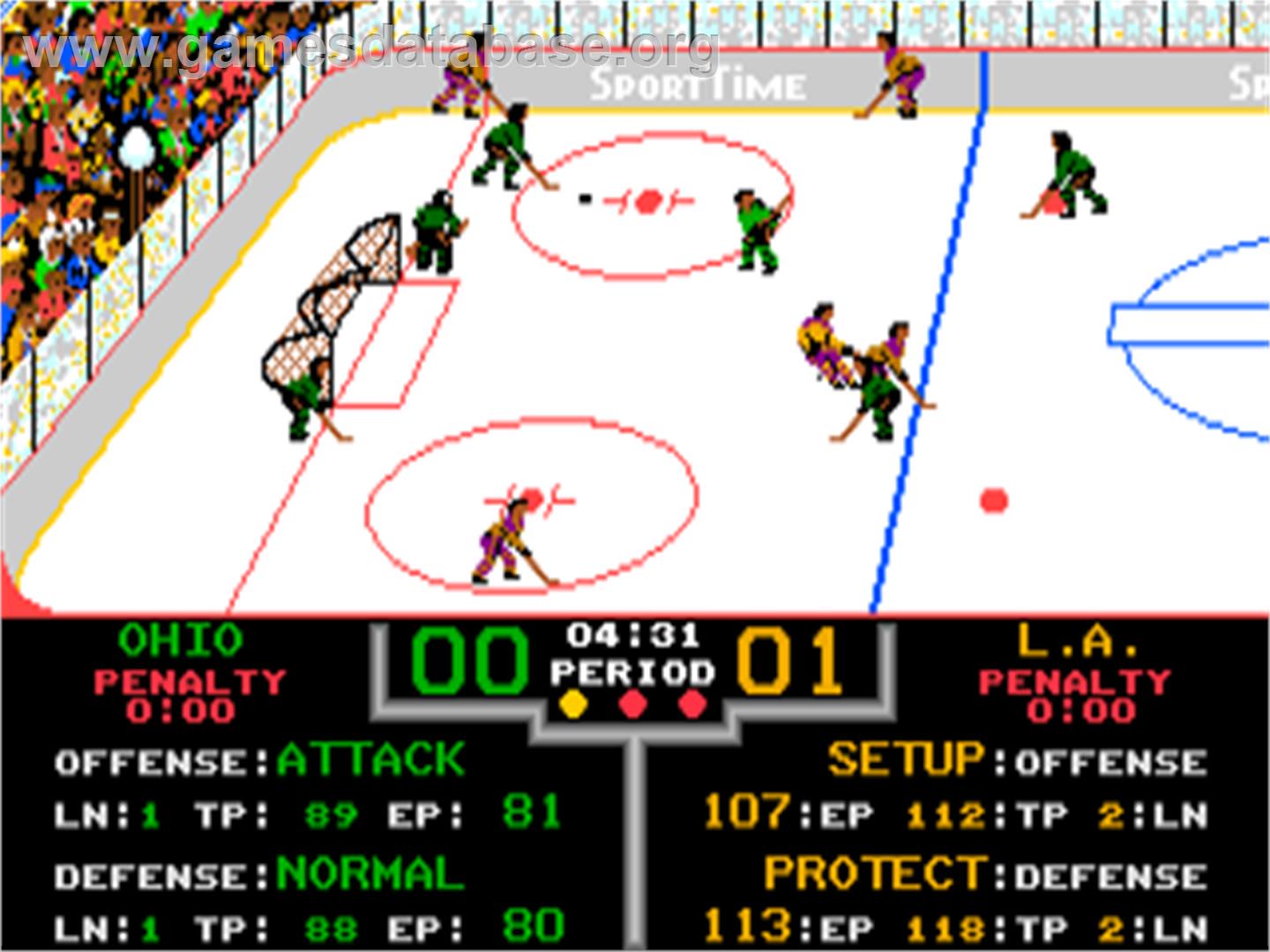 Superstar Ice Hockey - Apple II - Artwork - In Game