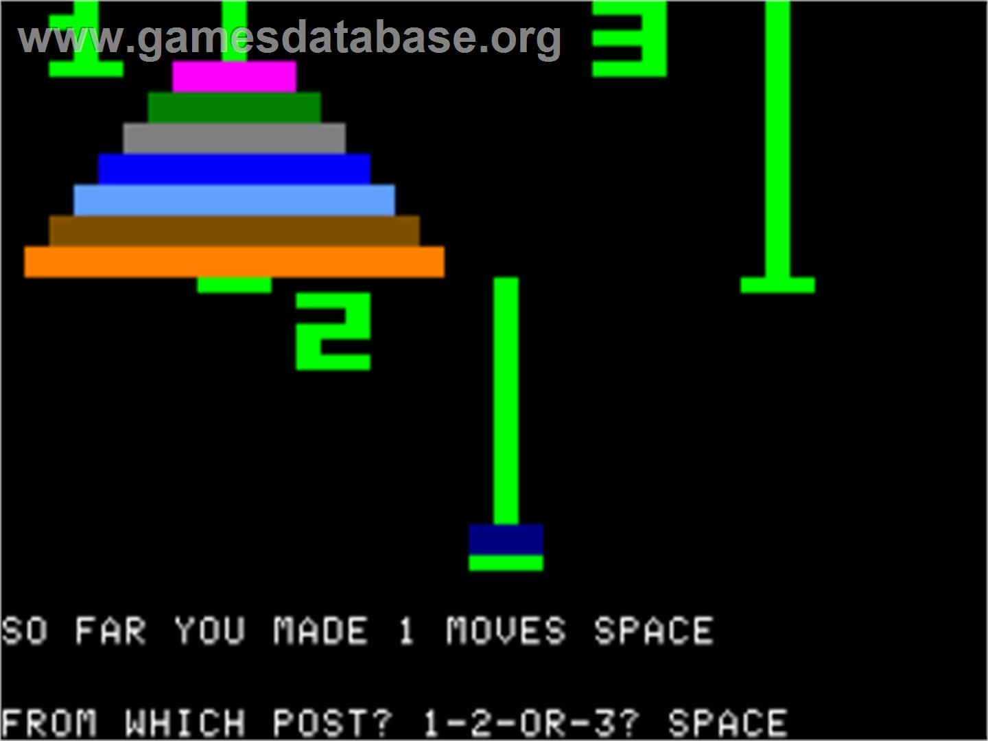 Towers Of Hanoi - Apple II - Artwork - In Game