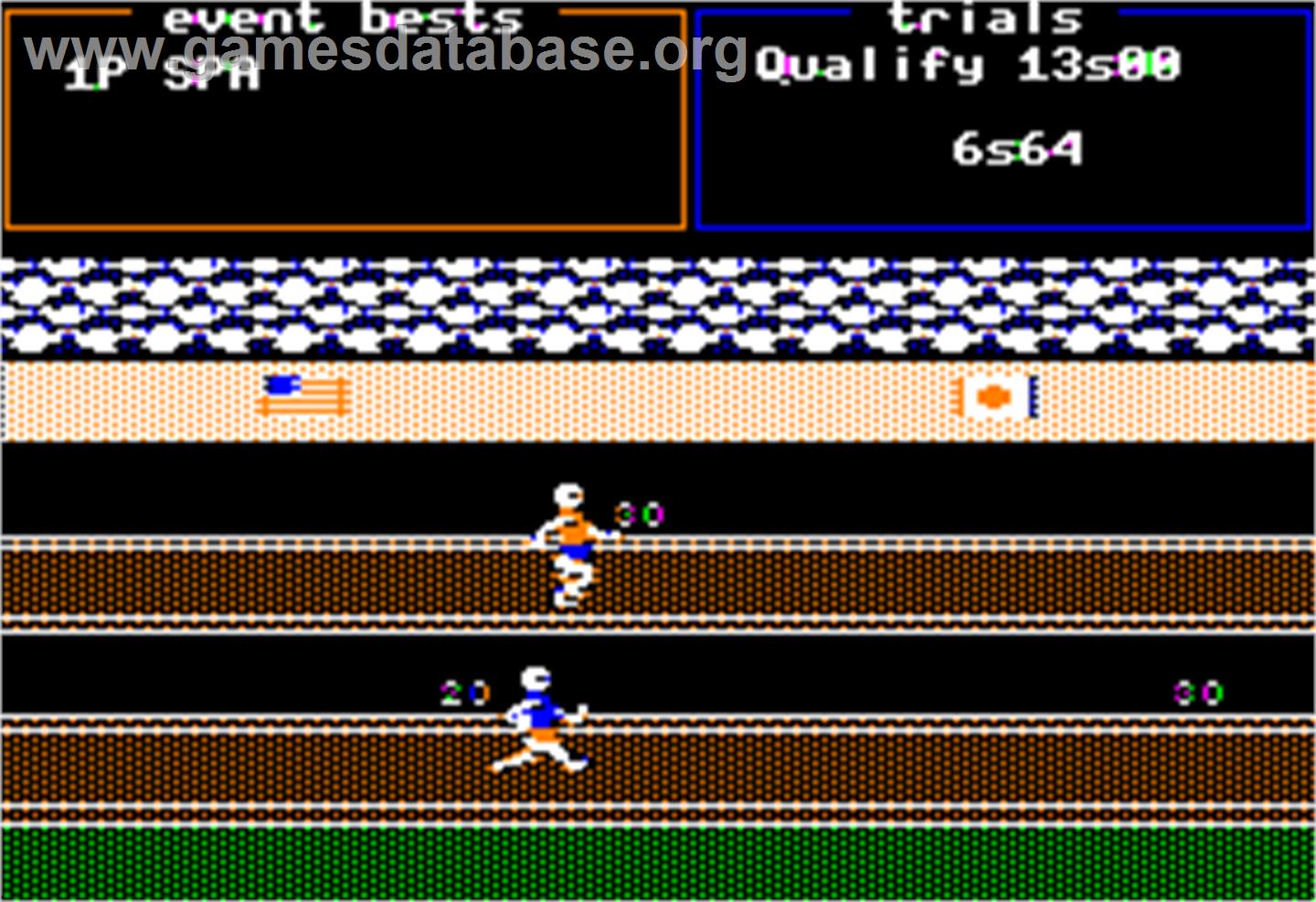 Track & Field - Apple II - Artwork - In Game